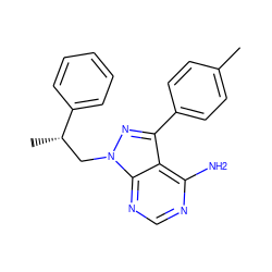 Cc1ccc(-c2nn(C[C@H](C)c3ccccc3)c3ncnc(N)c23)cc1 ZINC000473135478