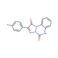 Cc1ccc(-c2nn3c(=O)[nH]c4ccccc4n3c2=O)cc1 ZINC000013642883