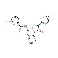 Cc1ccc(-c2nn3c(NC(=O)c4cccc(Cl)c4)nc4ccccc4n3c2=O)cc1 ZINC000028862586