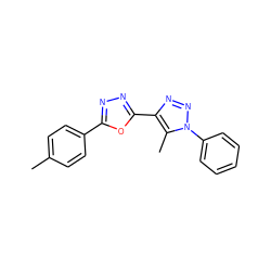 Cc1ccc(-c2nnc(-c3nnn(-c4ccccc4)c3C)o2)cc1 ZINC000012274025