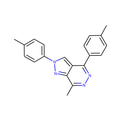 Cc1ccc(-c2nnc(C)c3nn(-c4ccc(C)cc4)cc23)cc1 ZINC000036649130