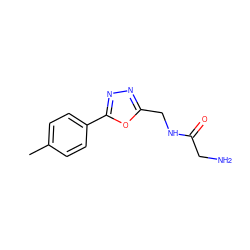 Cc1ccc(-c2nnc(CNC(=O)CN)o2)cc1 ZINC001772588322