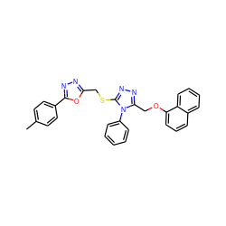 Cc1ccc(-c2nnc(CSc3nnc(COc4cccc5ccccc45)n3-c3ccccc3)o2)cc1 ZINC000006246628