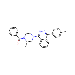 Cc1ccc(-c2nnc(N3CCN(C(=O)c4ccccc4)[C@@H](C)C3)c3ccccc23)cc1 ZINC000049036120