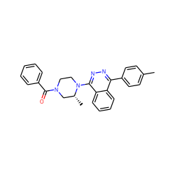 Cc1ccc(-c2nnc(N3CCN(C(=O)c4ccccc4)C[C@H]3C)c3ccccc23)cc1 ZINC000049037440