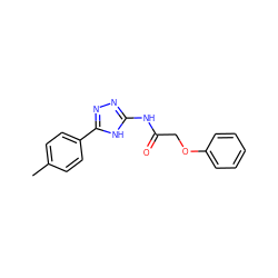 Cc1ccc(-c2nnc(NC(=O)COc3ccccc3)[nH]2)cc1 ZINC000008117009