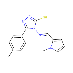 Cc1ccc(-c2nnc(S)n2/N=C/c2cccn2C)cc1 ZINC000008969441