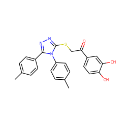 Cc1ccc(-c2nnc(SCC(=O)c3ccc(O)c(O)c3)n2-c2ccc(C)cc2)cc1 ZINC000001273972