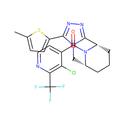 Cc1ccc(-c2nnc3n2C[C@H]2CCC[C@@H]3N2C(=O)c2ccnc(C(F)(F)F)c2Cl)s1 ZINC000215890177