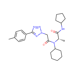 Cc1ccc(-c2nnn(CC(=O)N(C3CCCCC3)[C@@H](C)C(=O)NC3CCCC3)n2)cc1 ZINC000033636538