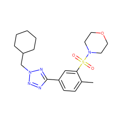 Cc1ccc(-c2nnn(CC3CCCCC3)n2)cc1S(=O)(=O)N1CCOCC1 ZINC000040899715