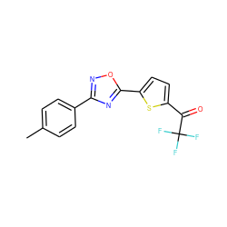 Cc1ccc(-c2noc(-c3ccc(C(=O)C(F)(F)F)s3)n2)cc1 ZINC000040380148