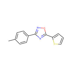 Cc1ccc(-c2noc(-c3cccs3)n2)cc1 ZINC000000280924