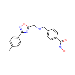 Cc1ccc(-c2noc(CNCc3ccc(C(=O)NO)cc3)n2)cc1 ZINC000141906745