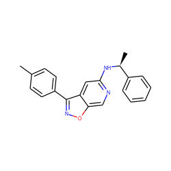 Cc1ccc(-c2noc3cnc(N[C@@H](C)c4ccccc4)cc23)cc1 ZINC000040951785