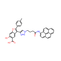 Cc1ccc(-c2oc3cc(O)c(C(=O)O)cc3c2-c2cn(CCCC(=O)Nc3ccc4ccc5cccc6ccc3c4c56)nn2)cc1 ZINC000066112447