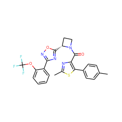 Cc1ccc(-c2sc(C)nc2C(=O)N2CC[C@H]2c2nc(-c3ccccc3OC(F)(F)F)no2)cc1 ZINC001772652140