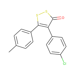 Cc1ccc(-c2ssc(=O)c2-c2ccc(Cl)cc2)cc1 ZINC000040980138