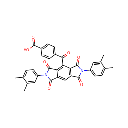 Cc1ccc(-n2c(=O)c3cc4c(=O)n(-c5ccc(C)c(C)c5)c(=O)c4c(C(=O)c4ccc(C(=O)O)cc4)c3c2=O)cc1C ZINC000003099994