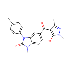 Cc1ccc(-n2c(=O)n(C)c3ccc(C(=O)c4c(C)nn(C)c4O)cc32)cc1 ZINC000299855648