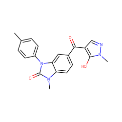 Cc1ccc(-n2c(=O)n(C)c3ccc(C(=O)c4cnn(C)c4O)cc32)cc1 ZINC000299864621