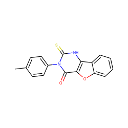 Cc1ccc(-n2c(=S)[nH]c3c(oc4ccccc43)c2=O)cc1 ZINC000100530342