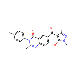 Cc1ccc(-n2c(C)nc3ccc(C(=O)c4c(C)nn(C)c4O)cc3c2=O)cc1 ZINC000299834461