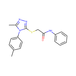 Cc1ccc(-n2c(C)nnc2SCC(=O)Nc2ccccc2)cc1 ZINC000000421748