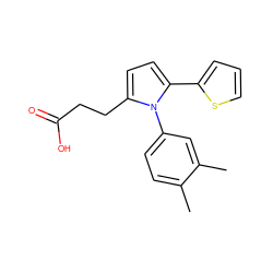 Cc1ccc(-n2c(CCC(=O)O)ccc2-c2cccs2)cc1C ZINC000000094880