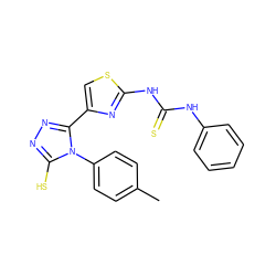 Cc1ccc(-n2c(S)nnc2-c2csc(NC(=S)Nc3ccccc3)n2)cc1 ZINC000096282321