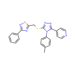 Cc1ccc(-n2c(SCc3nc(-c4ccccc4)no3)nnc2-c2ccncc2)cc1 ZINC000026967923