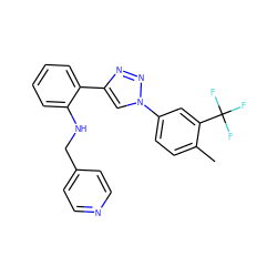 Cc1ccc(-n2cc(-c3ccccc3NCc3ccncc3)nn2)cc1C(F)(F)F ZINC000040951639