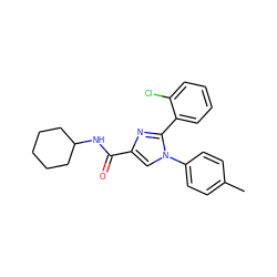 Cc1ccc(-n2cc(C(=O)NC3CCCCC3)nc2-c2ccccc2Cl)cc1 ZINC000028702465