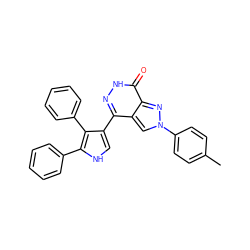 Cc1ccc(-n2cc3c(-c4c[nH]c(-c5ccccc5)c4-c4ccccc4)n[nH]c(=O)c3n2)cc1 ZINC000653793977