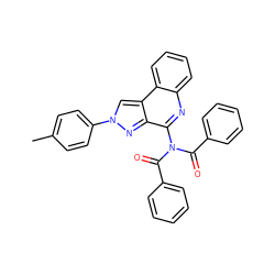 Cc1ccc(-n2cc3c(n2)c(N(C(=O)c2ccccc2)C(=O)c2ccccc2)nc2ccccc23)cc1 ZINC000028710912