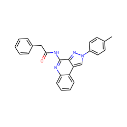 Cc1ccc(-n2cc3c(n2)c(NC(=O)Cc2ccccc2)nc2ccccc23)cc1 ZINC000028710900