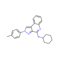 Cc1ccc(-n2cc3c(n2)c(NC2CCCCC2)nc2ccccc23)cc1 ZINC000013672196