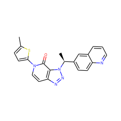 Cc1ccc(-n2ccc3nnn([C@@H](C)c4ccc5ncccc5c4)c3c2=O)s1 ZINC000084653029