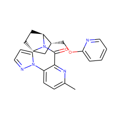 Cc1ccc(-n2cccn2)c(C(=O)N2[C@H]3CC[C@H]2[C@H](COc2ccccn2)C3)n1 ZINC000226033907