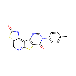 Cc1ccc(-n2cnc3c(sc4ncc5sc(=O)[nH]c5c43)c2=O)cc1 ZINC000028827152