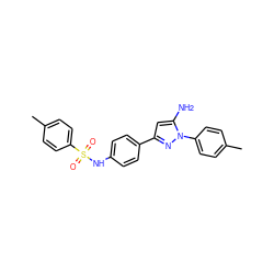 Cc1ccc(-n2nc(-c3ccc(NS(=O)(=O)c4ccc(C)cc4)cc3)cc2N)cc1 ZINC000026378053