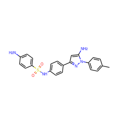 Cc1ccc(-n2nc(-c3ccc(NS(=O)(=O)c4ccc(N)cc4)cc3)cc2N)cc1 ZINC000026384462