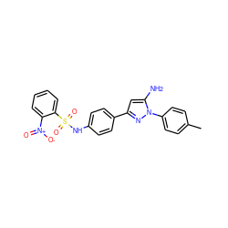 Cc1ccc(-n2nc(-c3ccc(NS(=O)(=O)c4ccccc4[N+](=O)[O-])cc3)cc2N)cc1 ZINC000026390845