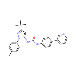 Cc1ccc(-n2nc(C(C)(C)C)cc2NC(=O)Nc2ccc(-c3cccnc3)cc2)cc1 ZINC000095921129