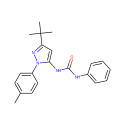 Cc1ccc(-n2nc(C(C)(C)C)cc2NC(=O)Nc2ccccc2)cc1 ZINC000013474623