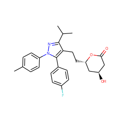 Cc1ccc(-n2nc(C(C)C)c(CC[C@H]3C[C@H](O)CC(=O)O3)c2-c2ccc(F)cc2)cc1 ZINC000027211895