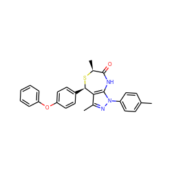 Cc1ccc(-n2nc(C)c3c2NC(=O)[C@H](C)S[C@@H]3c2ccc(Oc3ccccc3)cc2)cc1 ZINC000084705900