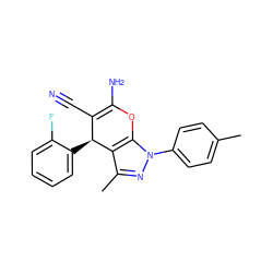 Cc1ccc(-n2nc(C)c3c2OC(N)=C(C#N)[C@@H]3c2ccccc2F)cc1 ZINC000000850006