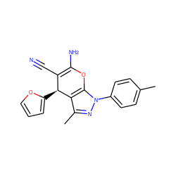 Cc1ccc(-n2nc(C)c3c2OC(N)=C(C#N)[C@@H]3c2ccco2)cc1 ZINC000000434697