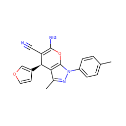 Cc1ccc(-n2nc(C)c3c2OC(N)=C(C#N)[C@@H]3c2ccoc2)cc1 ZINC000000499705